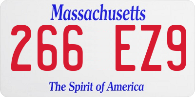 MA license plate 266EZ9