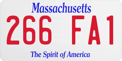 MA license plate 266FA1
