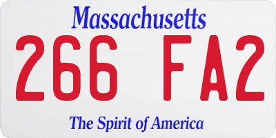 MA license plate 266FA2