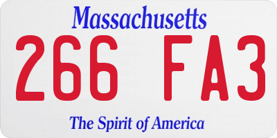 MA license plate 266FA3