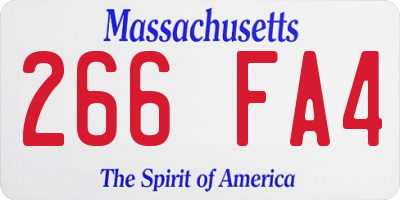 MA license plate 266FA4