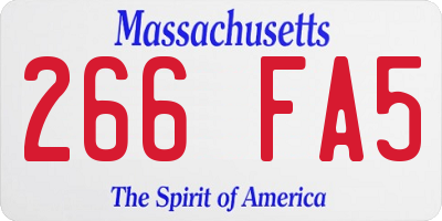 MA license plate 266FA5