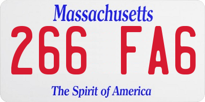 MA license plate 266FA6