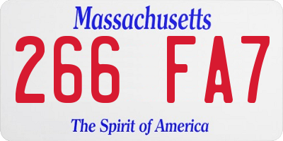 MA license plate 266FA7