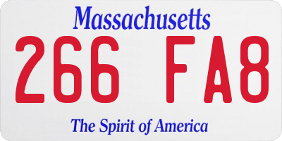 MA license plate 266FA8