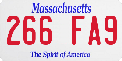 MA license plate 266FA9