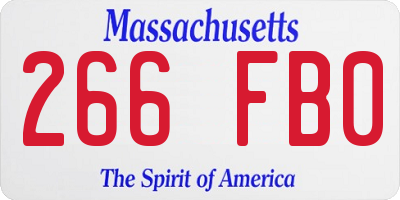 MA license plate 266FB0
