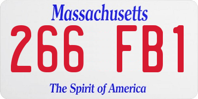 MA license plate 266FB1