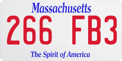 MA license plate 266FB3
