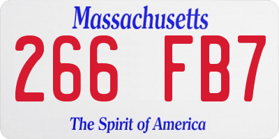 MA license plate 266FB7