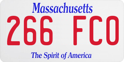 MA license plate 266FC0
