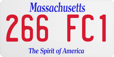 MA license plate 266FC1