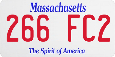 MA license plate 266FC2
