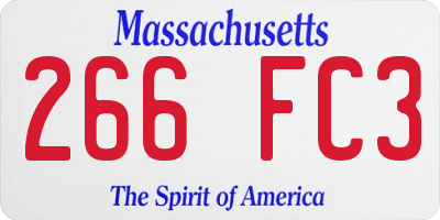 MA license plate 266FC3