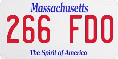 MA license plate 266FD0