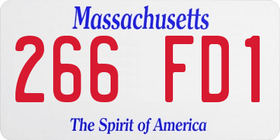 MA license plate 266FD1