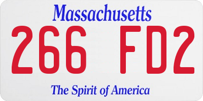 MA license plate 266FD2