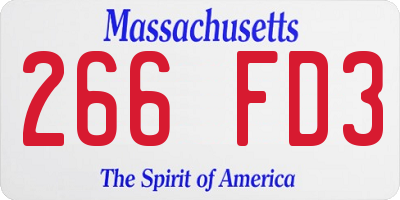 MA license plate 266FD3