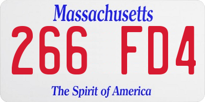 MA license plate 266FD4