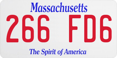 MA license plate 266FD6