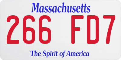 MA license plate 266FD7