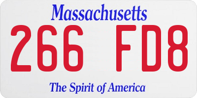 MA license plate 266FD8