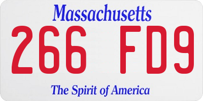 MA license plate 266FD9