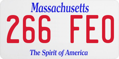 MA license plate 266FE0