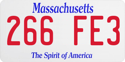 MA license plate 266FE3