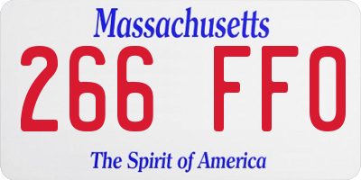MA license plate 266FF0
