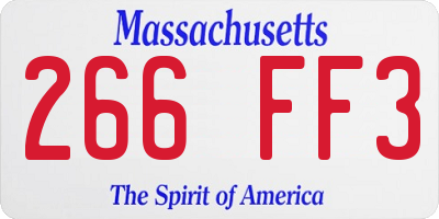MA license plate 266FF3