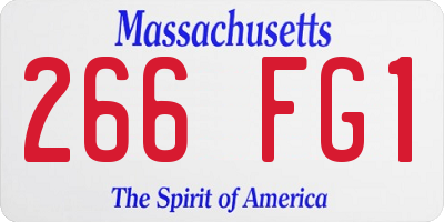MA license plate 266FG1