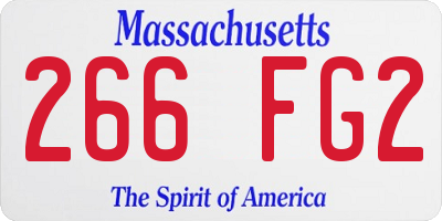 MA license plate 266FG2