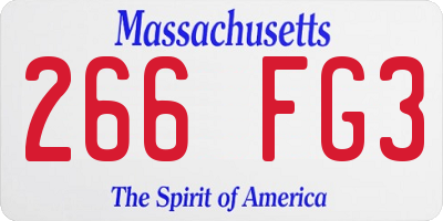 MA license plate 266FG3