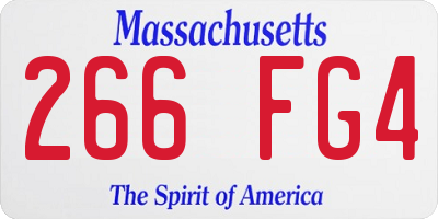 MA license plate 266FG4