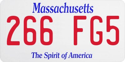 MA license plate 266FG5