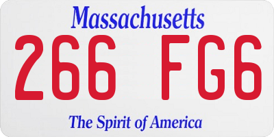 MA license plate 266FG6