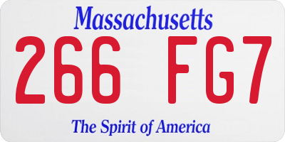 MA license plate 266FG7
