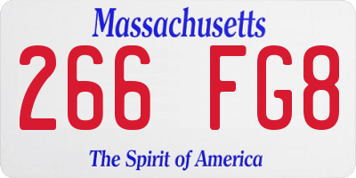 MA license plate 266FG8