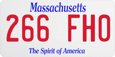 MA license plate 266FH0
