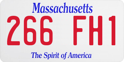 MA license plate 266FH1