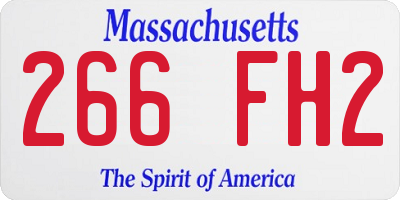 MA license plate 266FH2