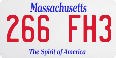 MA license plate 266FH3