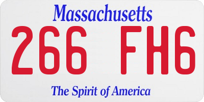 MA license plate 266FH6
