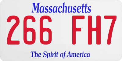 MA license plate 266FH7