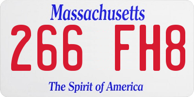 MA license plate 266FH8