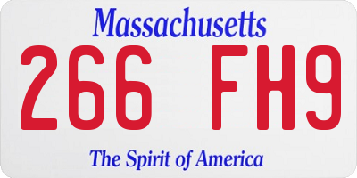 MA license plate 266FH9