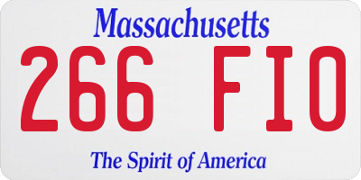 MA license plate 266FI0