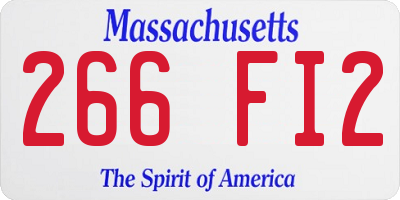 MA license plate 266FI2