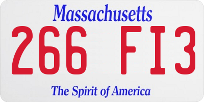 MA license plate 266FI3